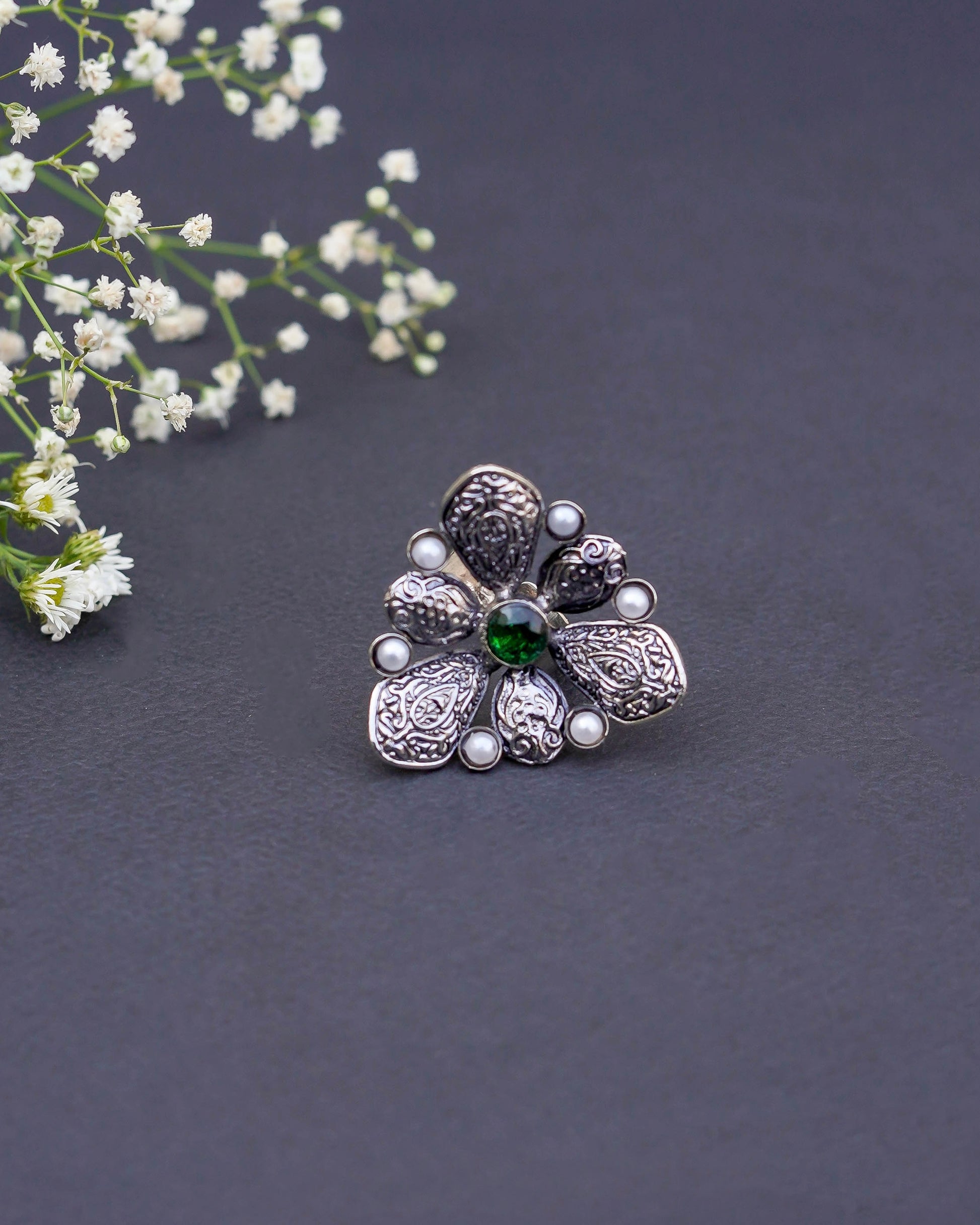 Handmade Silver Plated Indian Ring