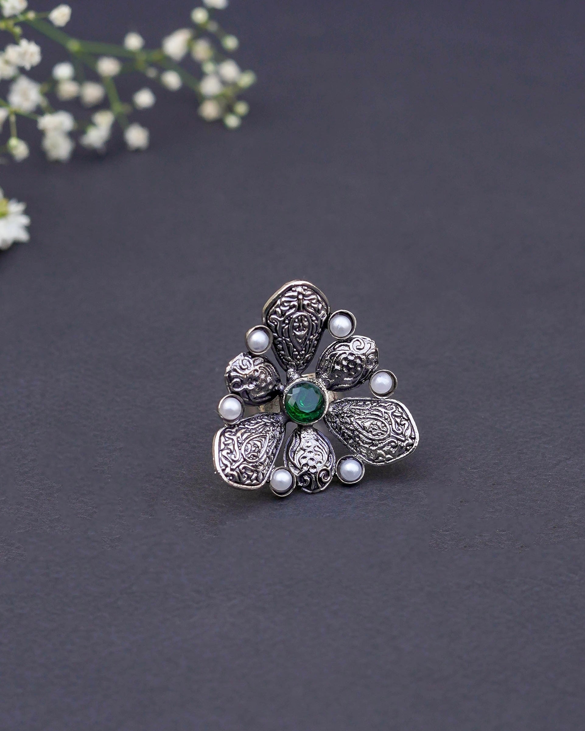 Handmade Silver Plated Indian Ring