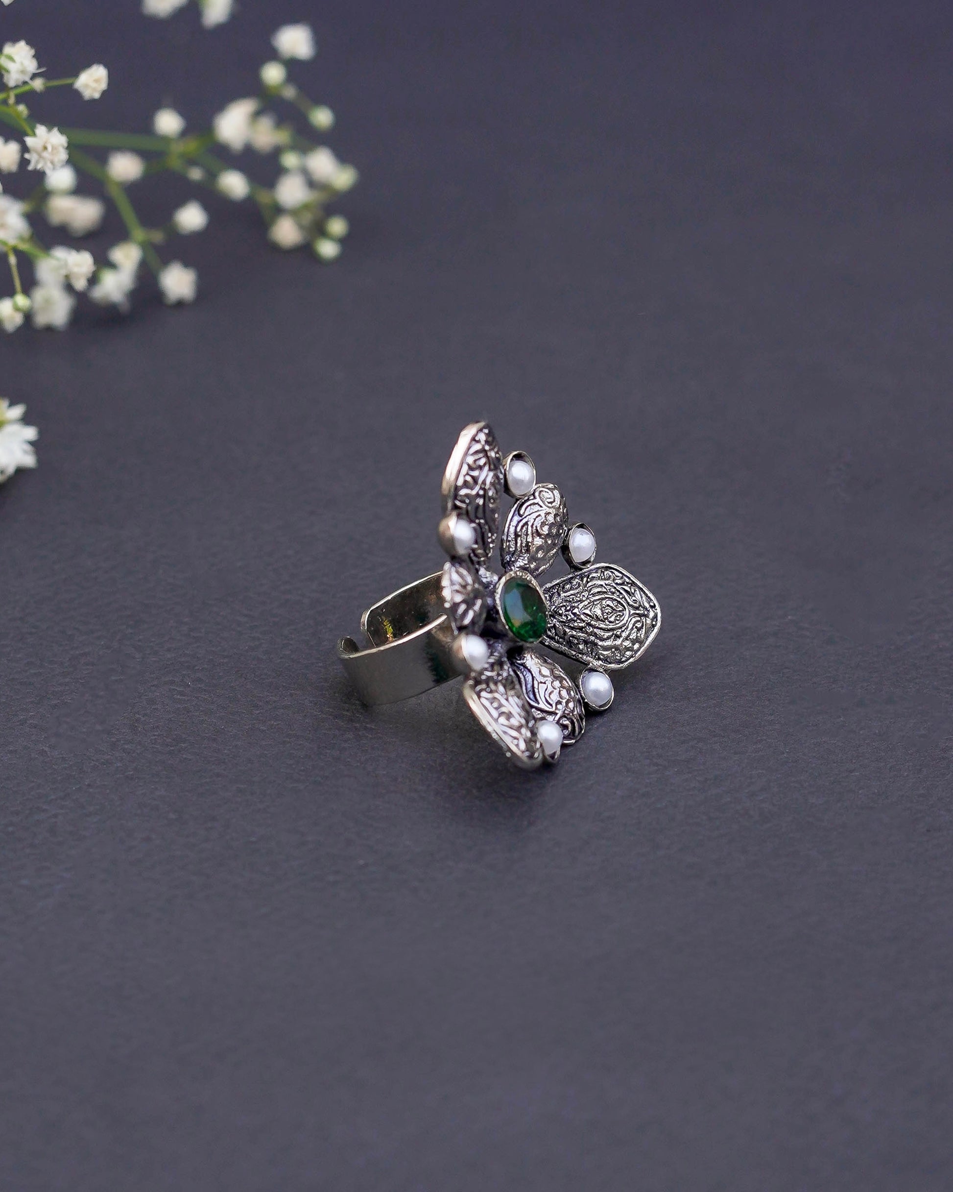 Handmade Silver Plated Indian Ring