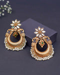 Handmade Gold Plated Kundan Earrings with Stones and Pearls