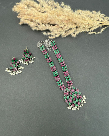 Mirha Necklace Set Red&Green