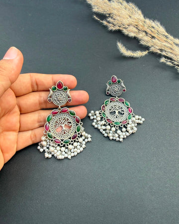 Zehal Earrings Maroon