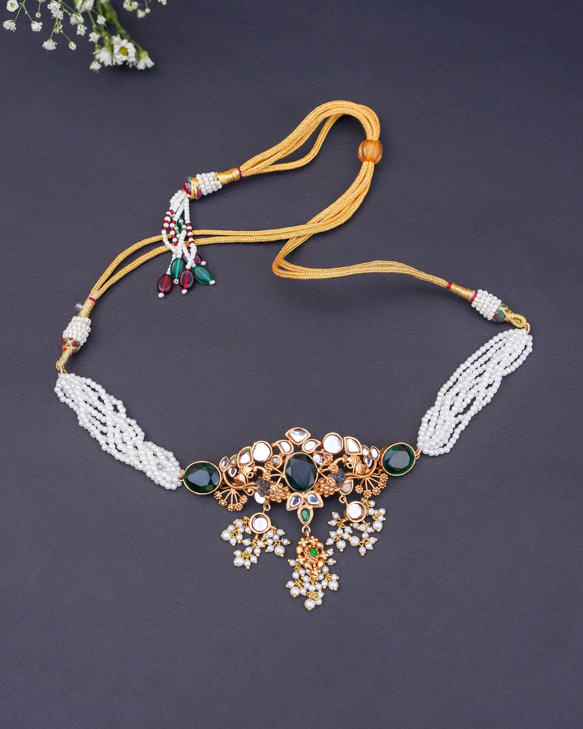 Handmade 18K Gold Plated Kundan Choker Jewelry