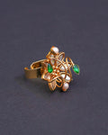 Handmade 18K Gold Plated Kundan Ring