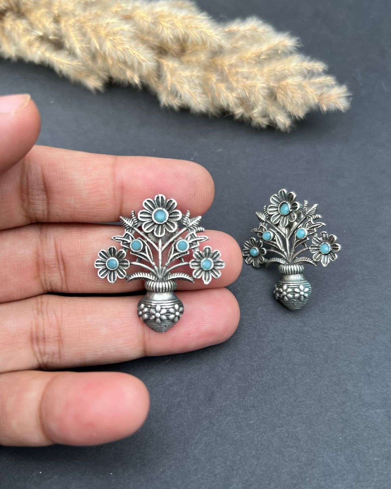 Zyva Earrings Aqua