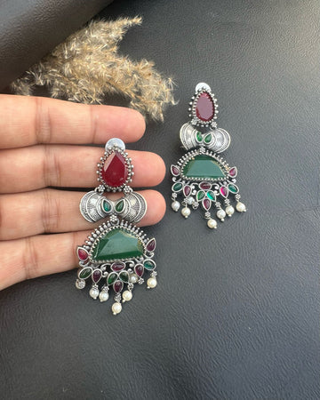 Milana  Earrings Red&Green