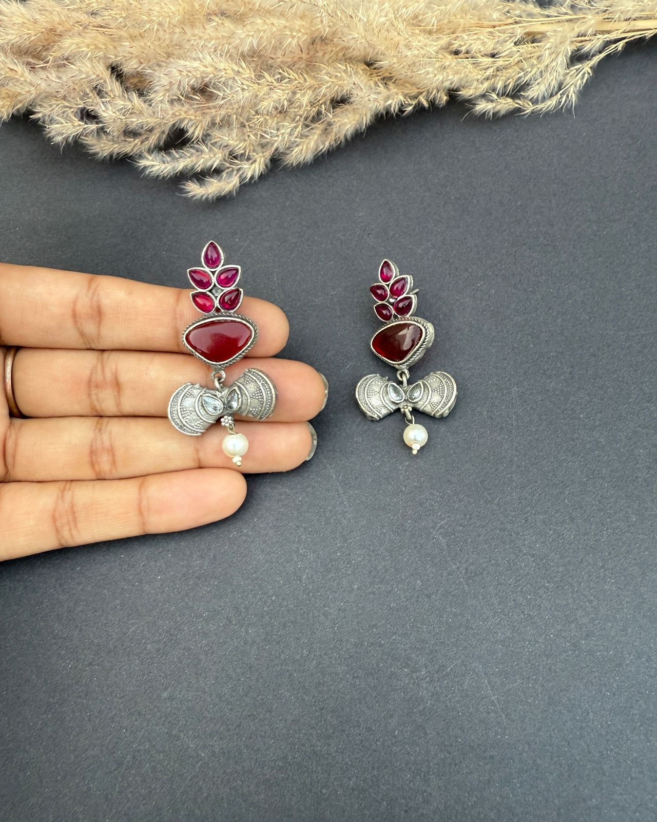 Azadeh Earrings Maroon