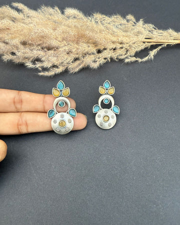 Faina Earrings Yellow&Blue