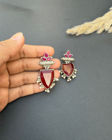 Fareeh Earrings Maroon