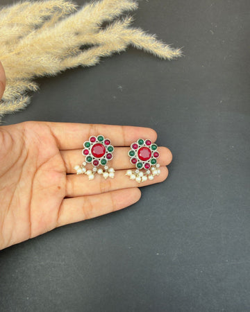 Zarminay Earrings (Maroon and green)