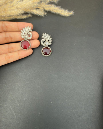 Parvin Earrings Maroon